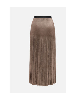 Foil Pleated Skirt | Golden