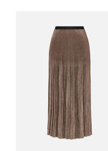 Foil Pleated Skirt | Golden