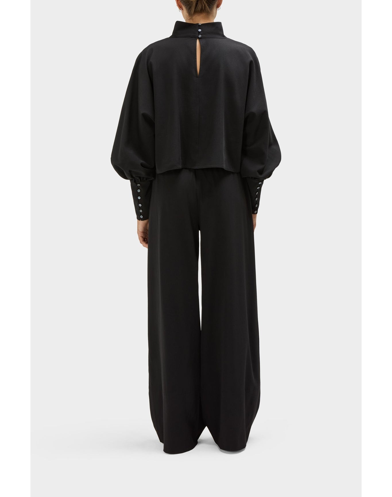 Friya Wool Pajama Inspired Pant | Black