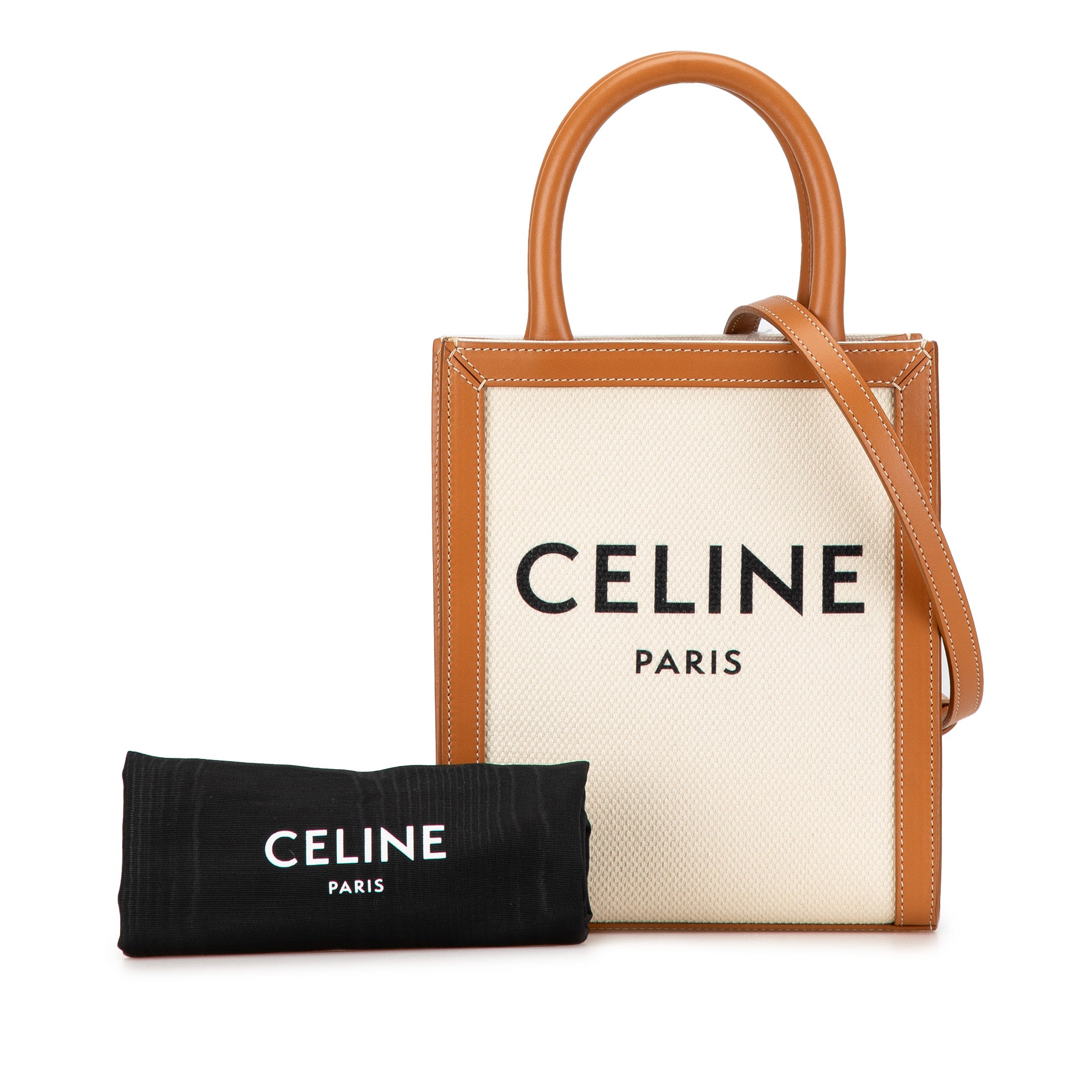 Celine | Pre-Owned Mini Canvas Vertical Cabas Satchel | Brown