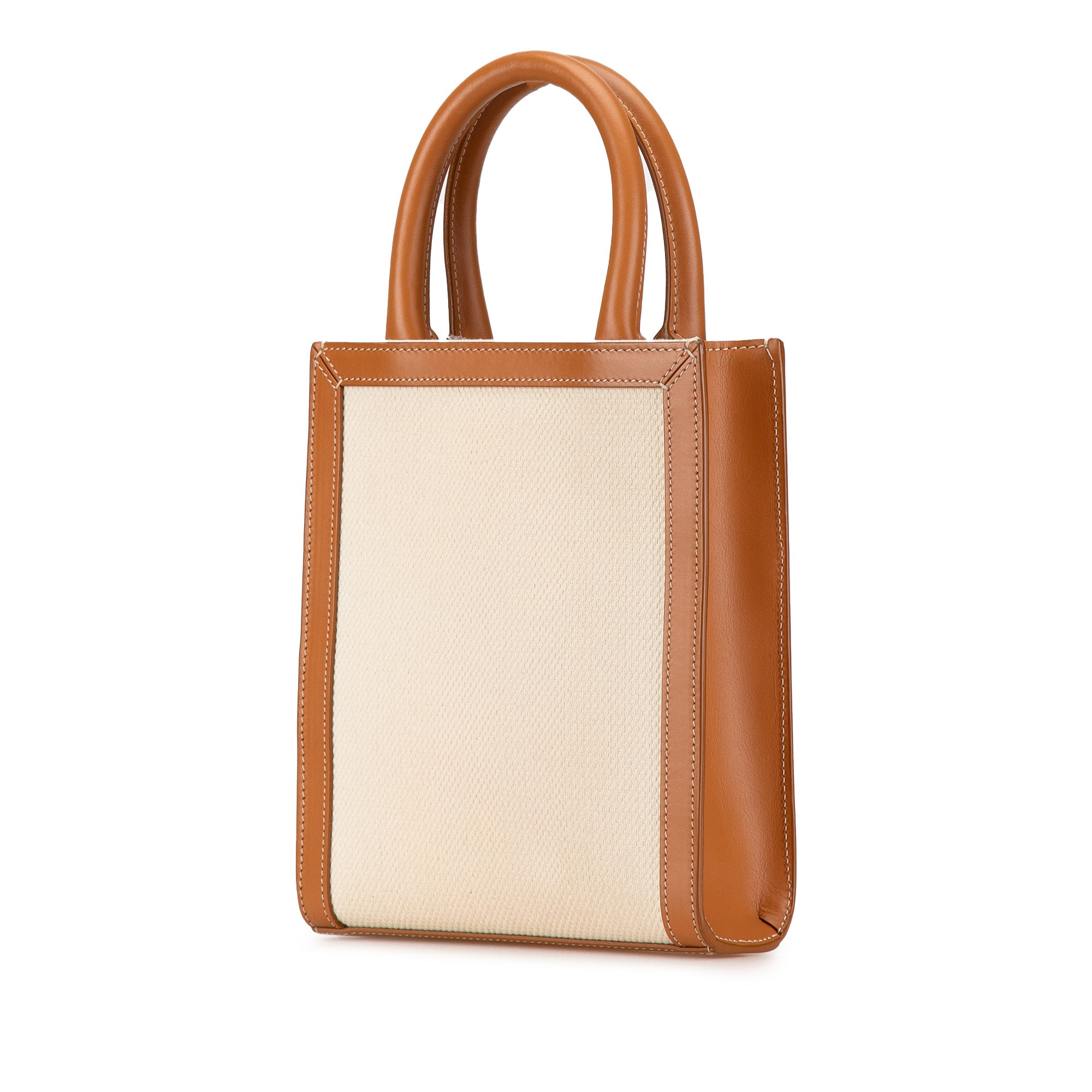 Celine | Pre-Owned Mini Canvas Vertical Cabas Satchel | Brown
