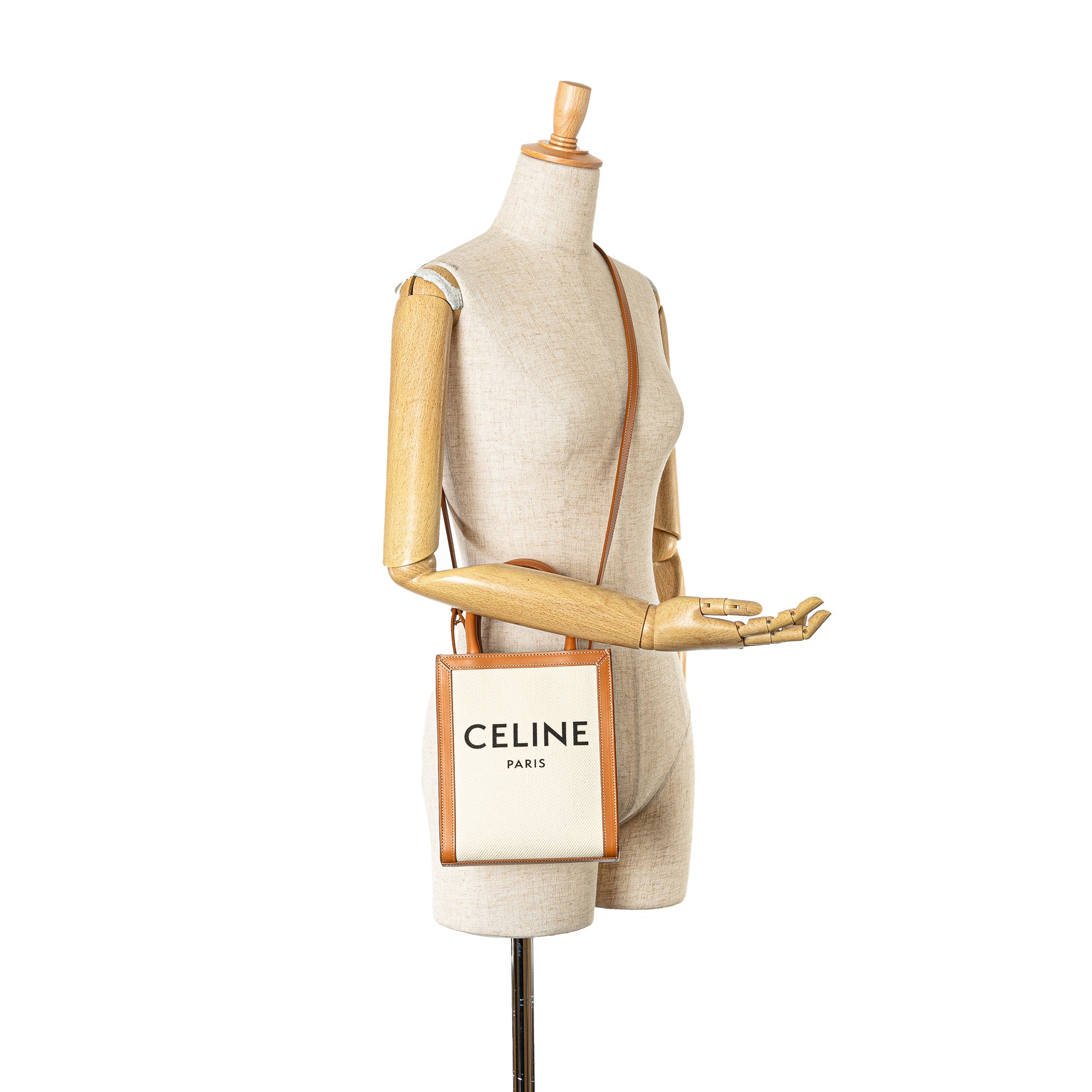 Celine | Pre-Owned Mini Canvas Vertical Cabas Satchel | Brown
