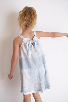 Girls |  Ruffle Edge Swing Dress | Oasis Blue Tie Dye