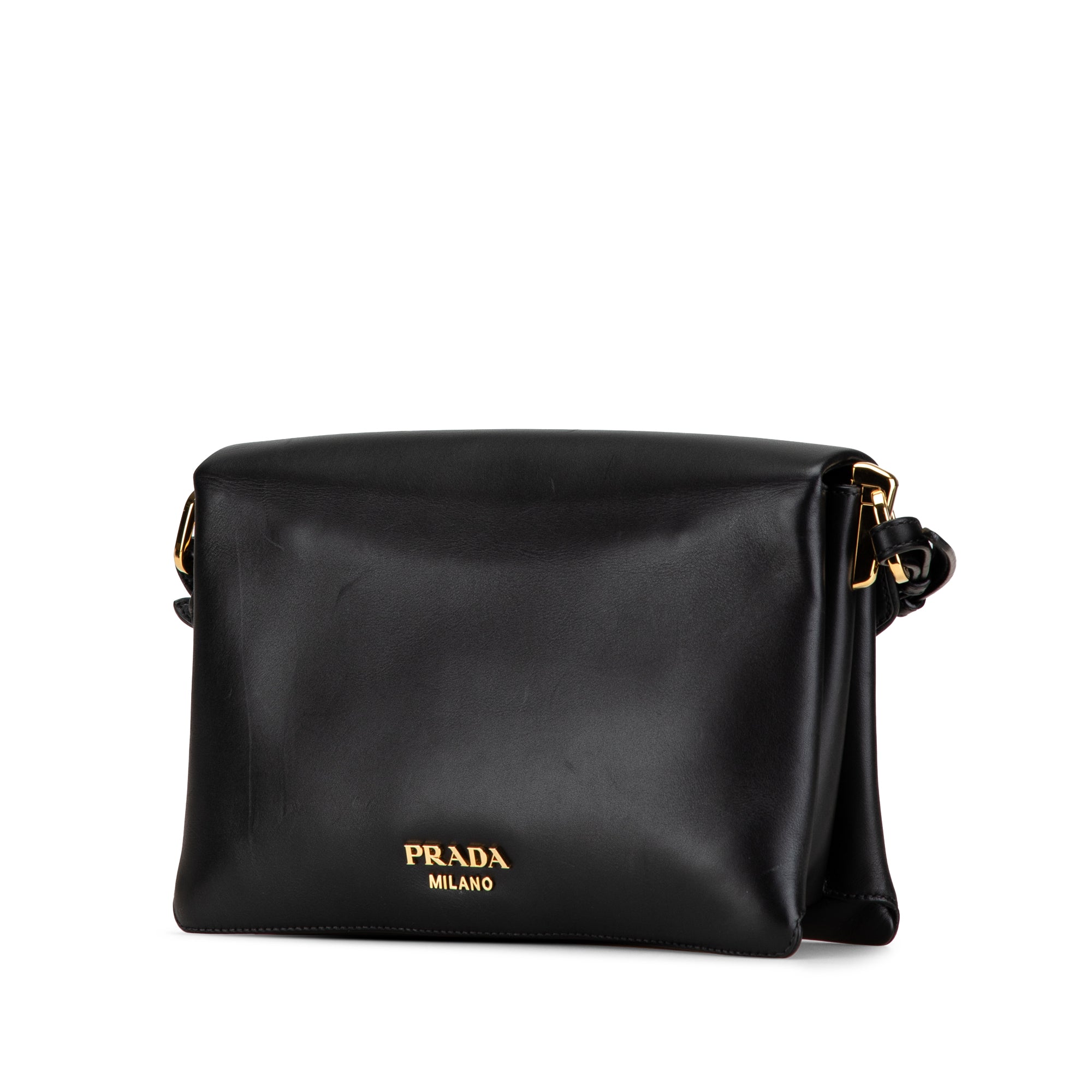 Prada | Pre-Owned Calfskin Ingrid Shoulder Bag | Black