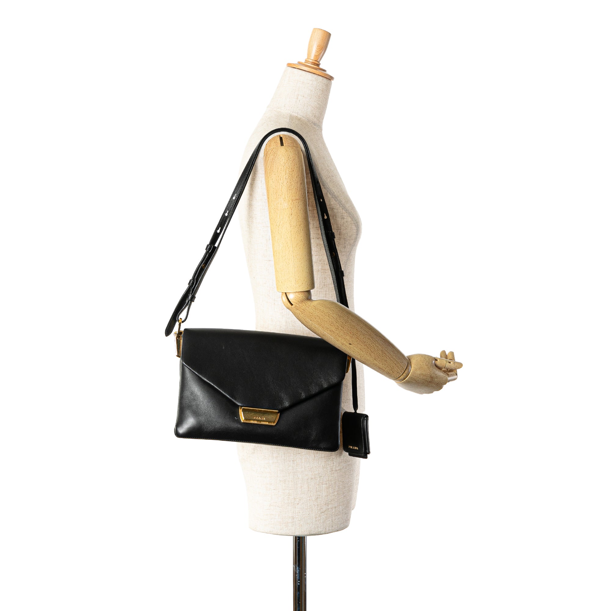 Prada | Pre-Owned Calfskin Ingrid Shoulder Bag | Black