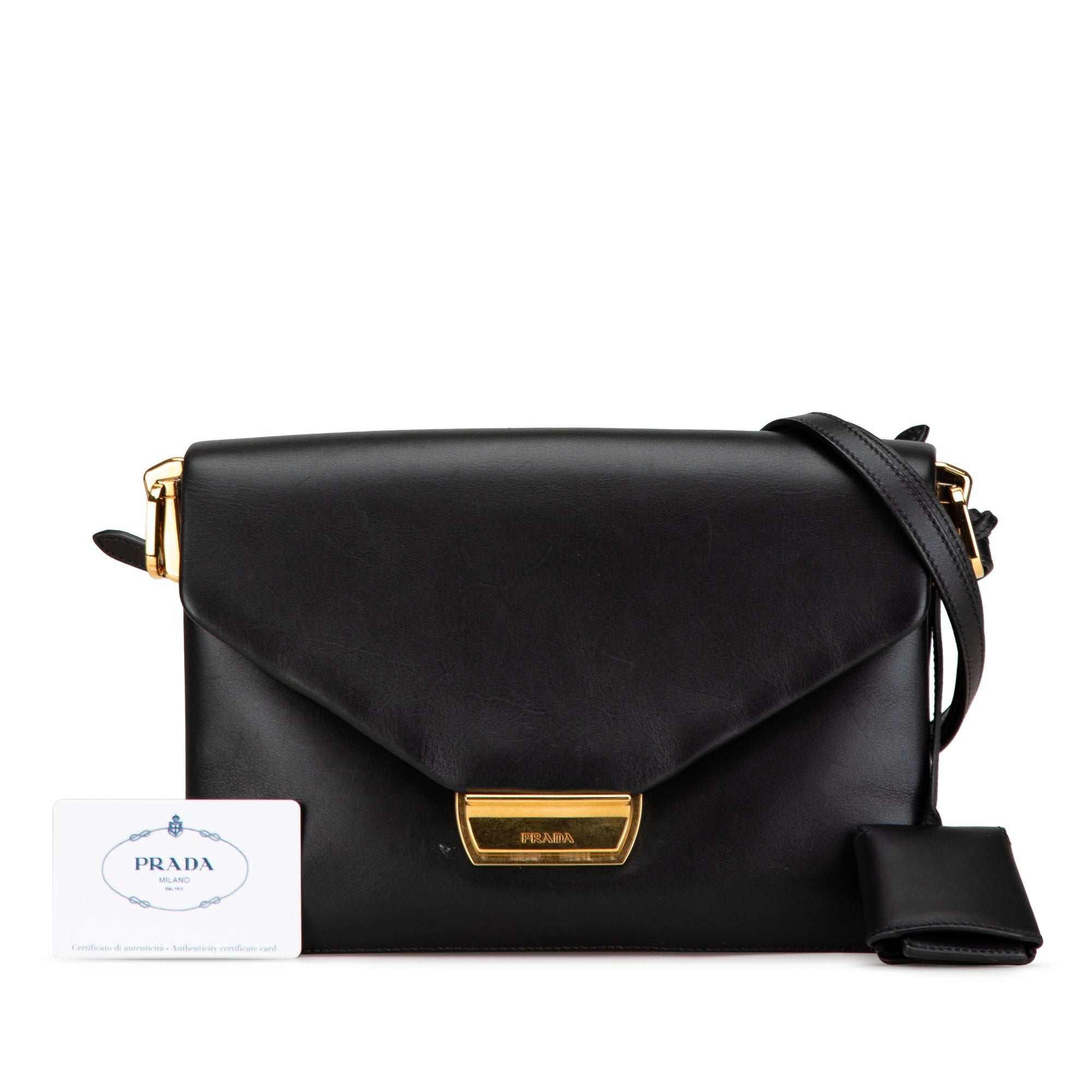 Prada | Pre-Owned Calfskin Ingrid Shoulder Bag | Black