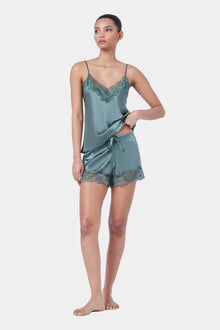 Silk Lace Shorts | Moss