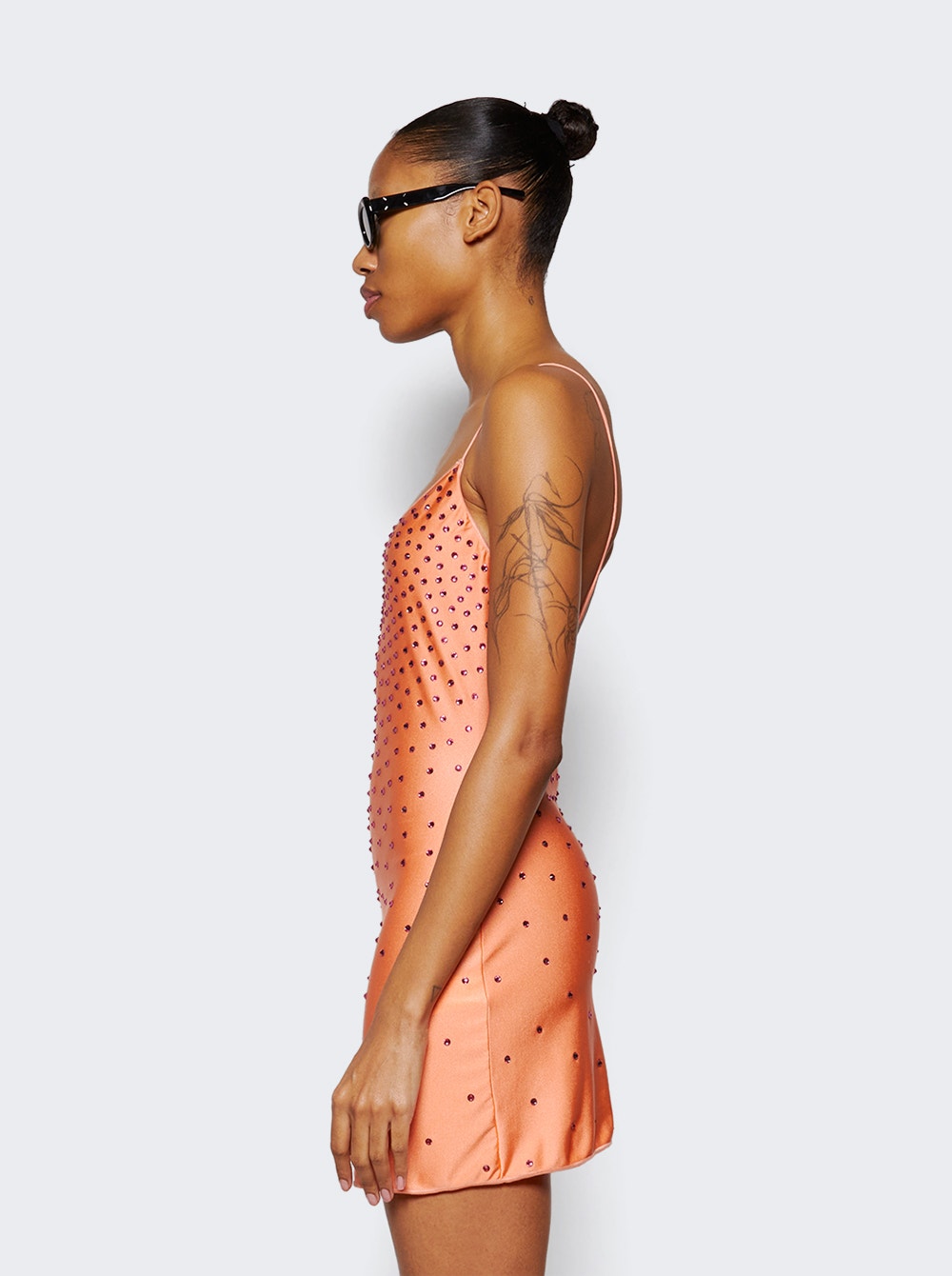Women | Oséree | Full Gems Mini Dress | Peach