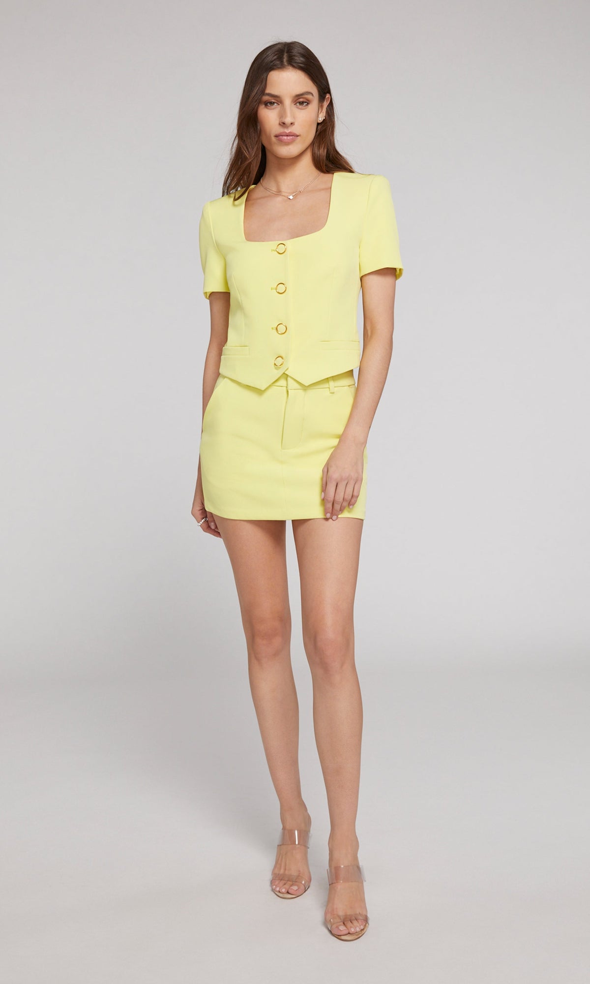 Daphne Crepe Mini Skirt | Limoncello