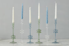 Glass Candlestick | Sage | Large | Set of 2