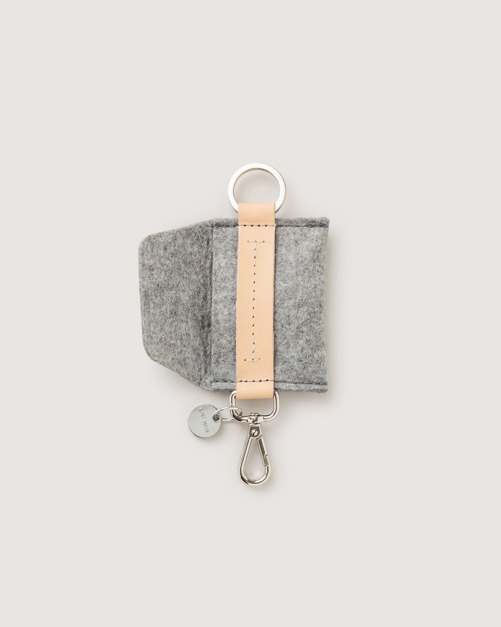 Merino Wool Card Key Fob | Granite/Natural