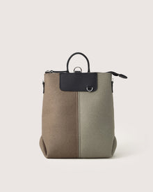 Bedford Merino Wool Midi Colorblock Backpack | Cumin / Clay