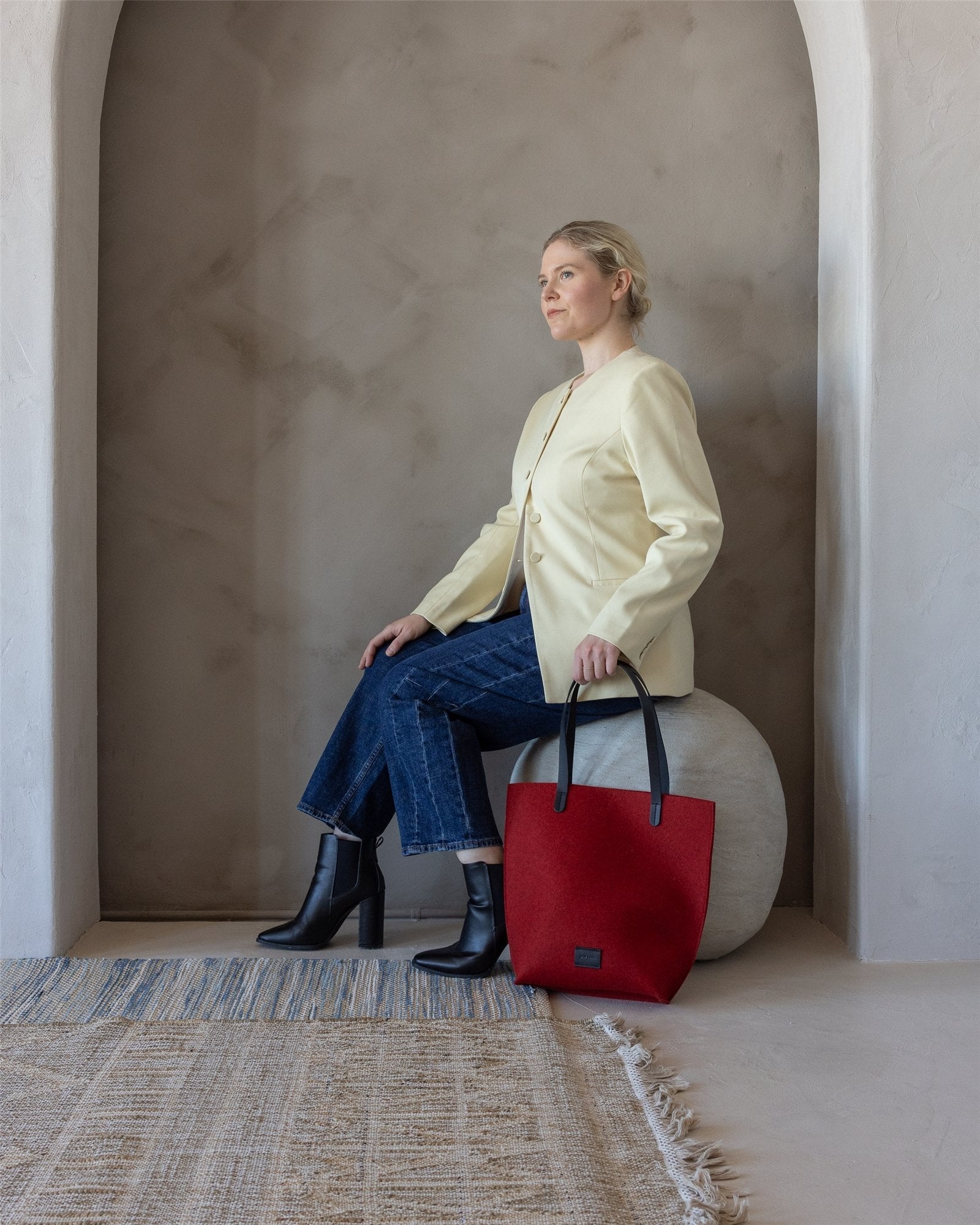 Hana Merino Wool Tote | Cherry