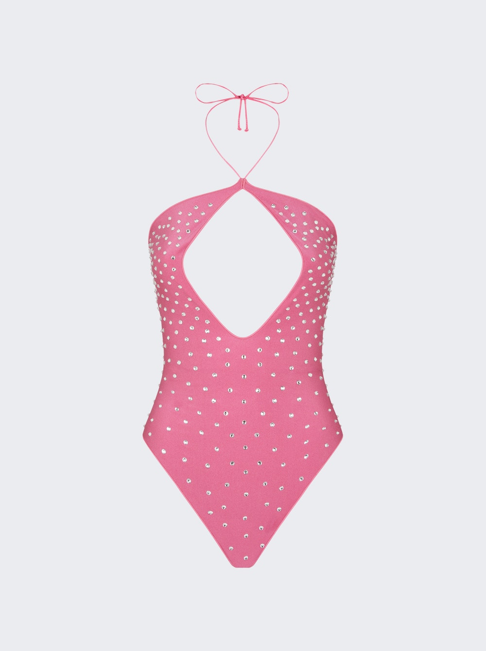 Women | Oséree | Gem Necklace Maillot | Flamingo Pink
