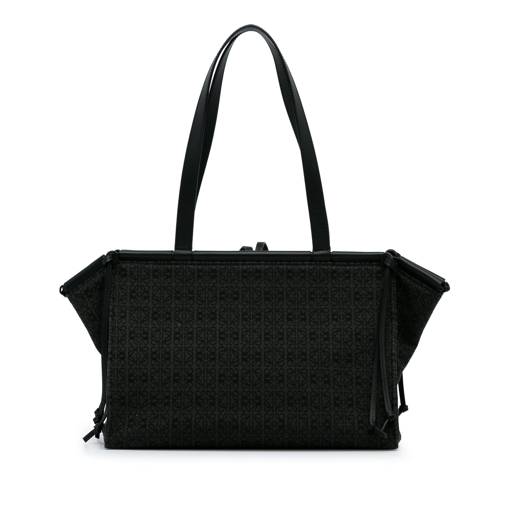 LOEWE | Pre-Owned Anagram Canvas Cushion Tote Bag | Black