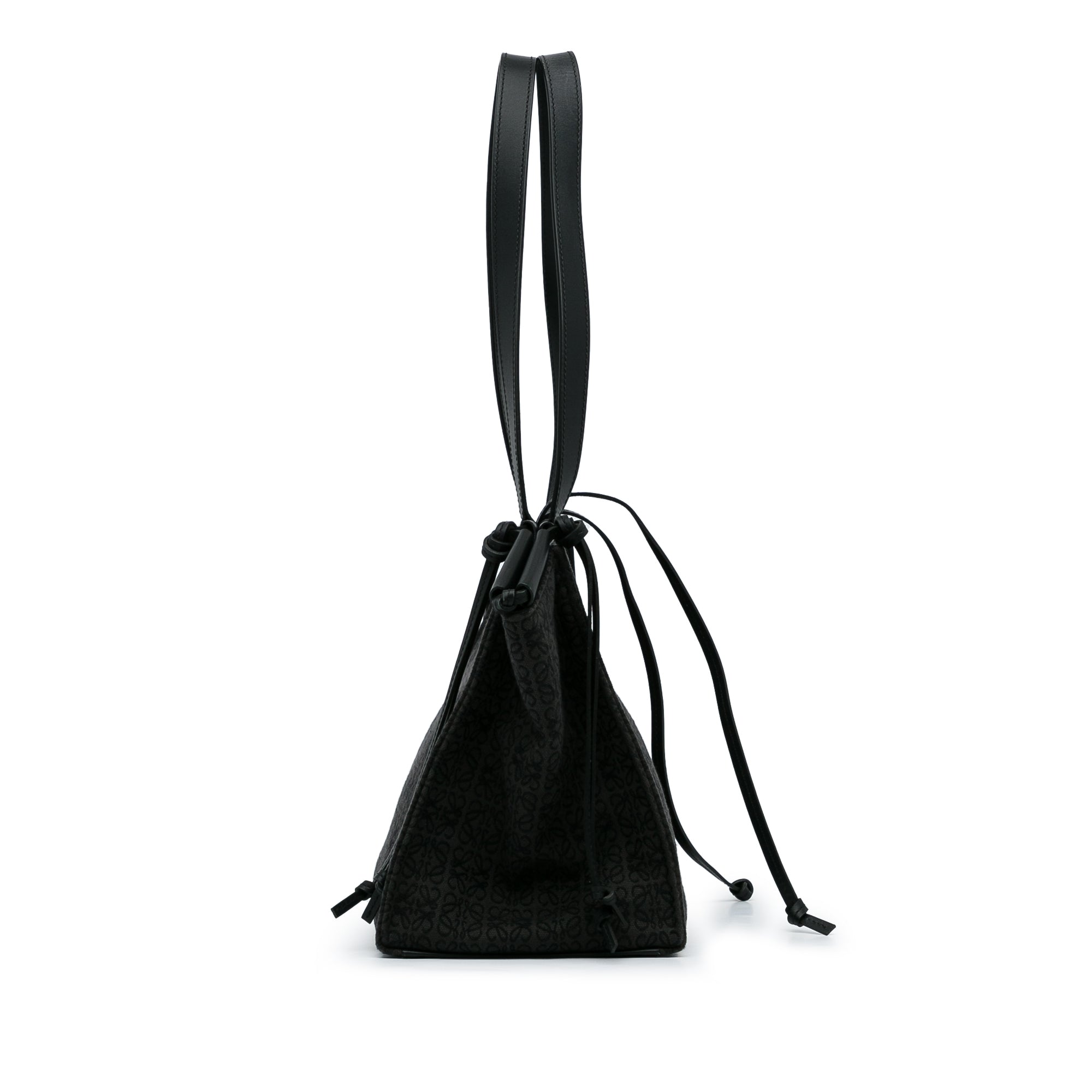 LOEWE | Pre-Owned Anagram Canvas Cushion Tote Bag | Black