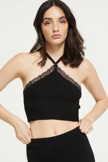Fern Knit Crop | Black