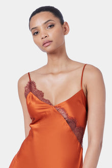 Cascading Lace Mini Dress | Rooibos / Fired Brick