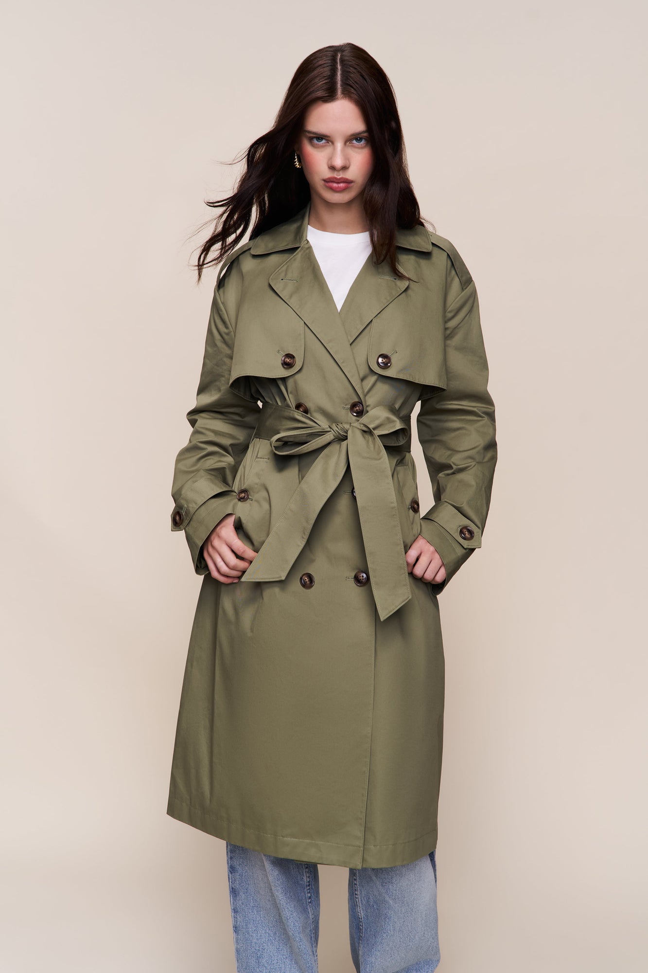Womens | Classic Trench Coat | Olive