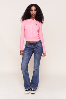 Womens | June Relaxed Wool Cardigan | Pink Coral