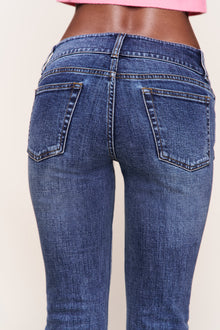 Womens | Malia Low Rise Belted Flare Denim | Medium Wash