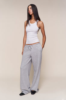 Womens | Drawstring Fleece Pant | Heather Grey