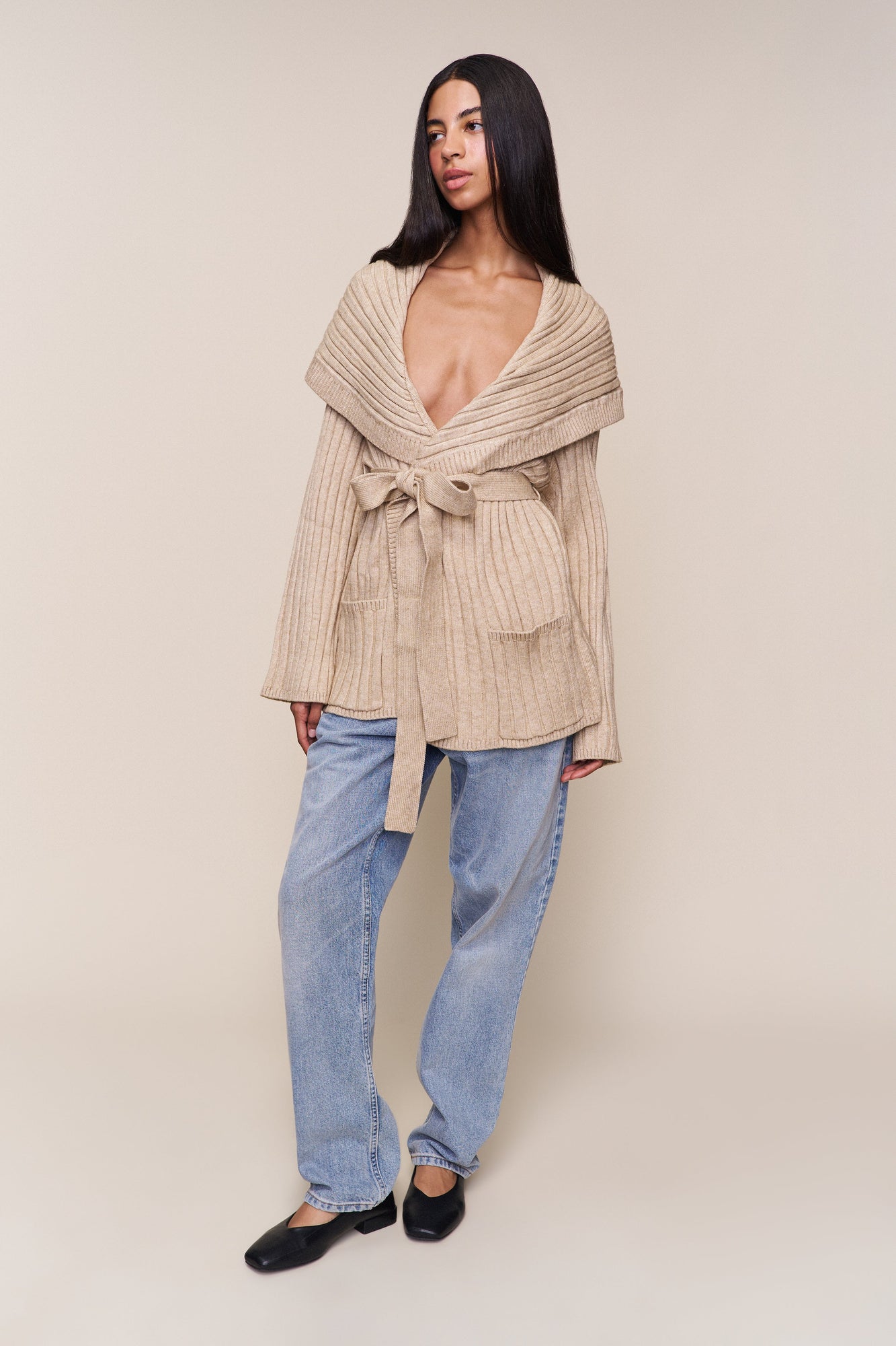 Womens | Tullia Slouchy Cardigan | Taupe