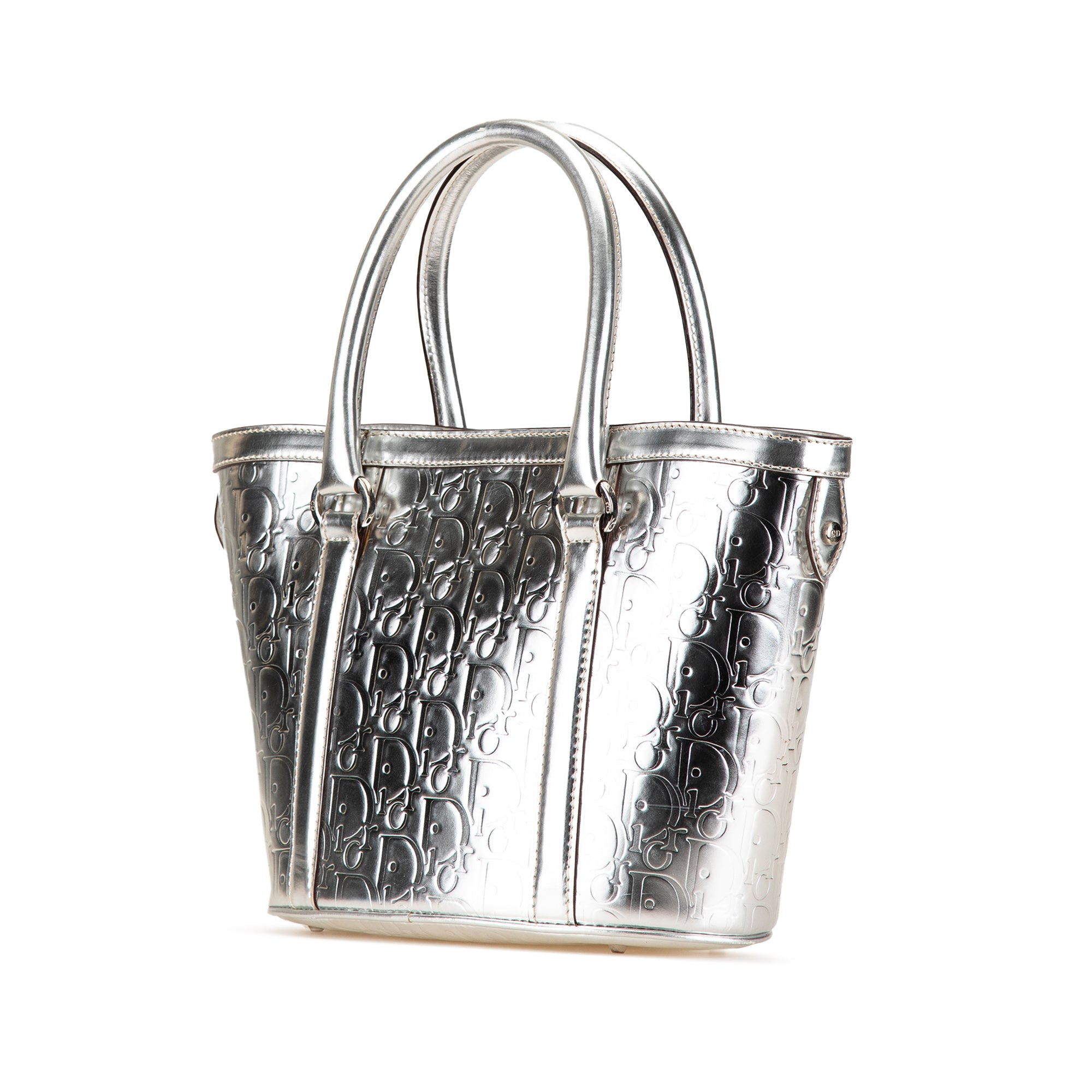 Dior | Pre-Owned Oblique Patent Tote | Silver