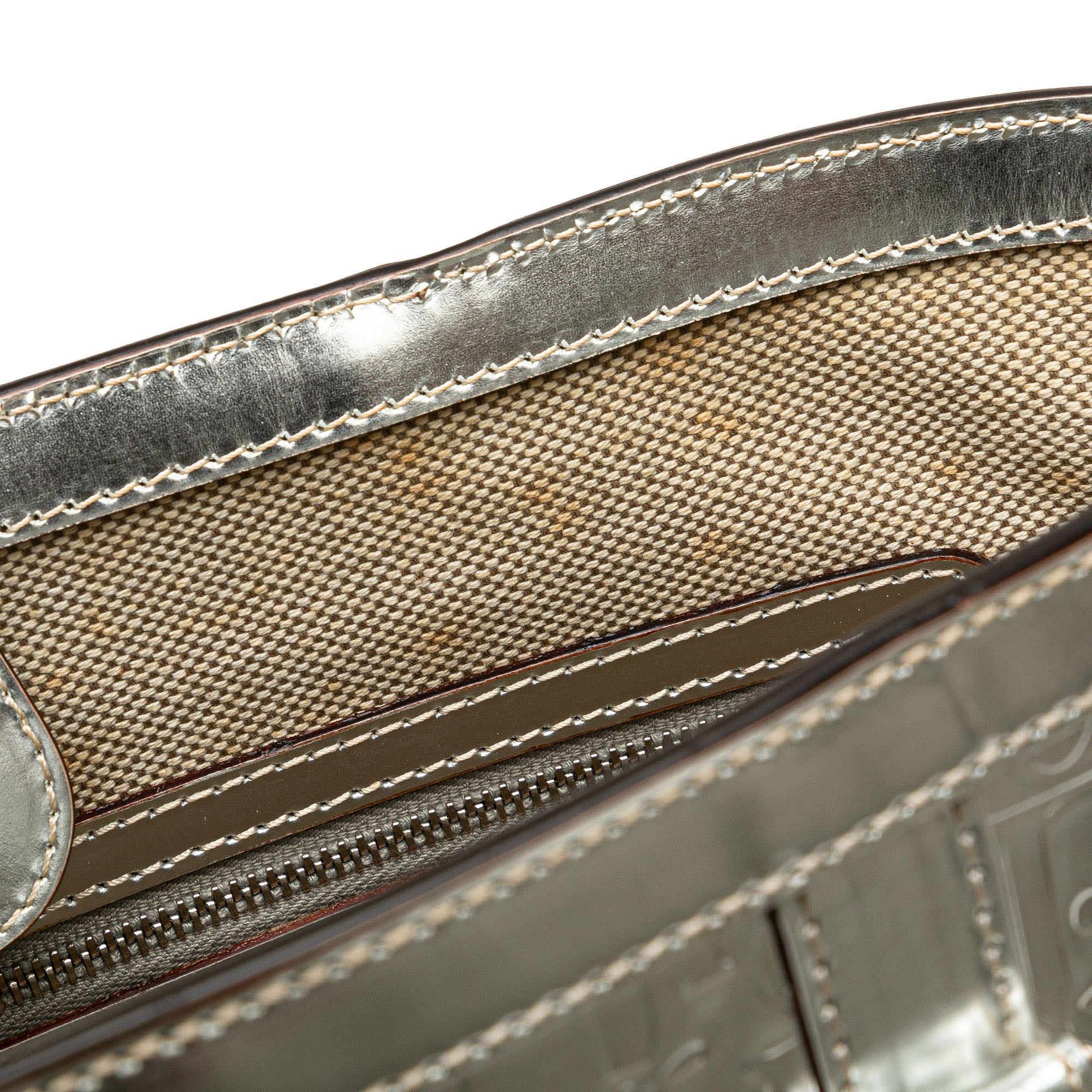 Dior | Pre-Owned Oblique Patent Tote | Silver