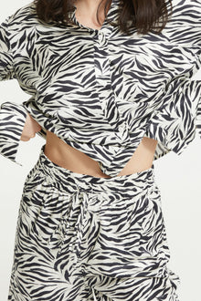 Zafina Long Pant | Brushstroke Zebra Print