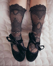 Girl | Alice Lace Socks Charcoal | Black