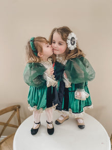 Girl | Aurora Royal Velour Dress | Green
