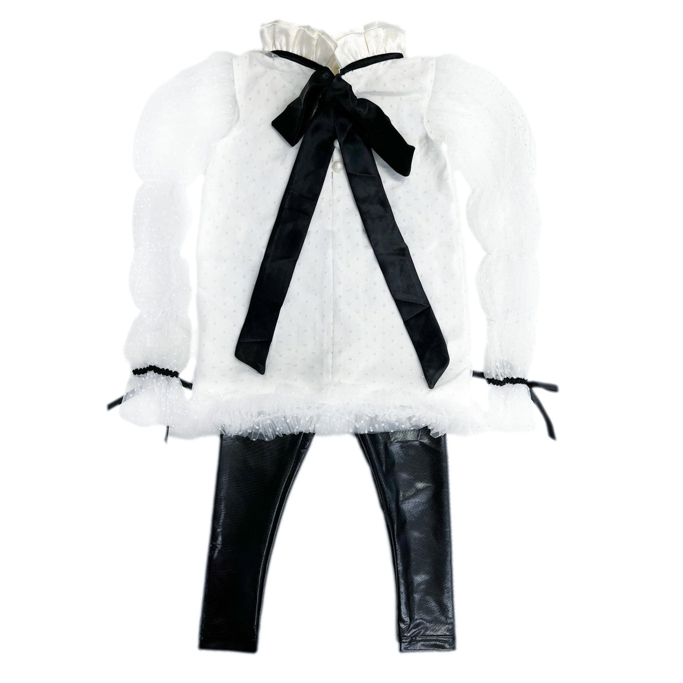 Girl | Brianna Tunic and Pants Set | White x Black