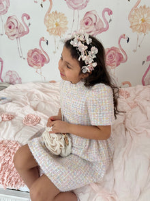 Girl | Cherry Blossom Flower Pearl Headband | White x Pink