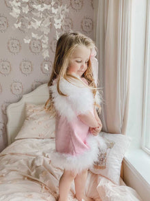 Girl | Ella Knit Feather Dress | Pink