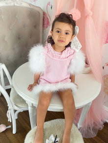 Girl | Ella Knit Feather Dress | Pink