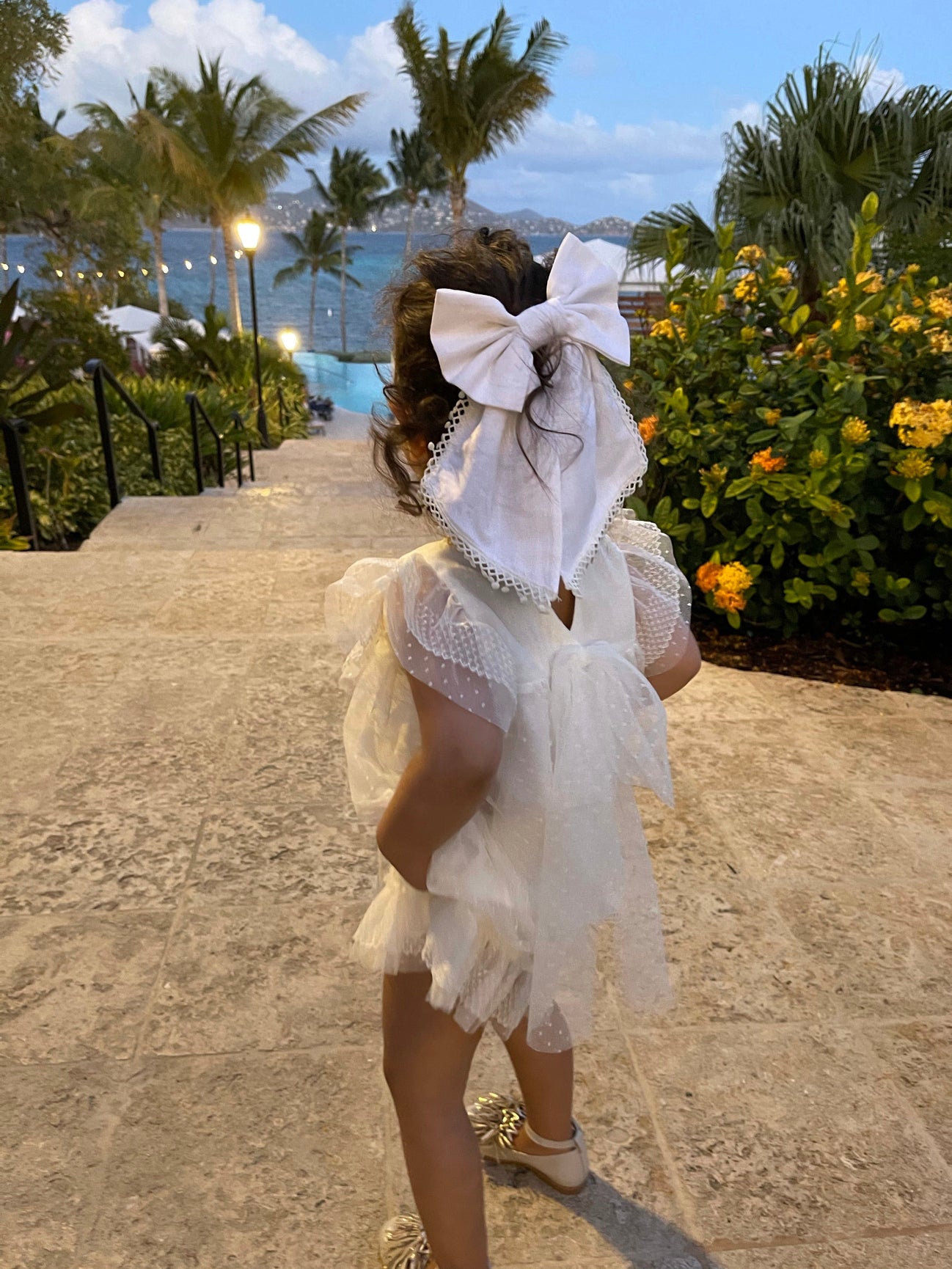 Girl | Jaylin Linen Hair Bow | White
