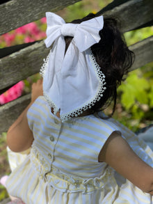 Girl | Jaylin Linen Hair Bow | White