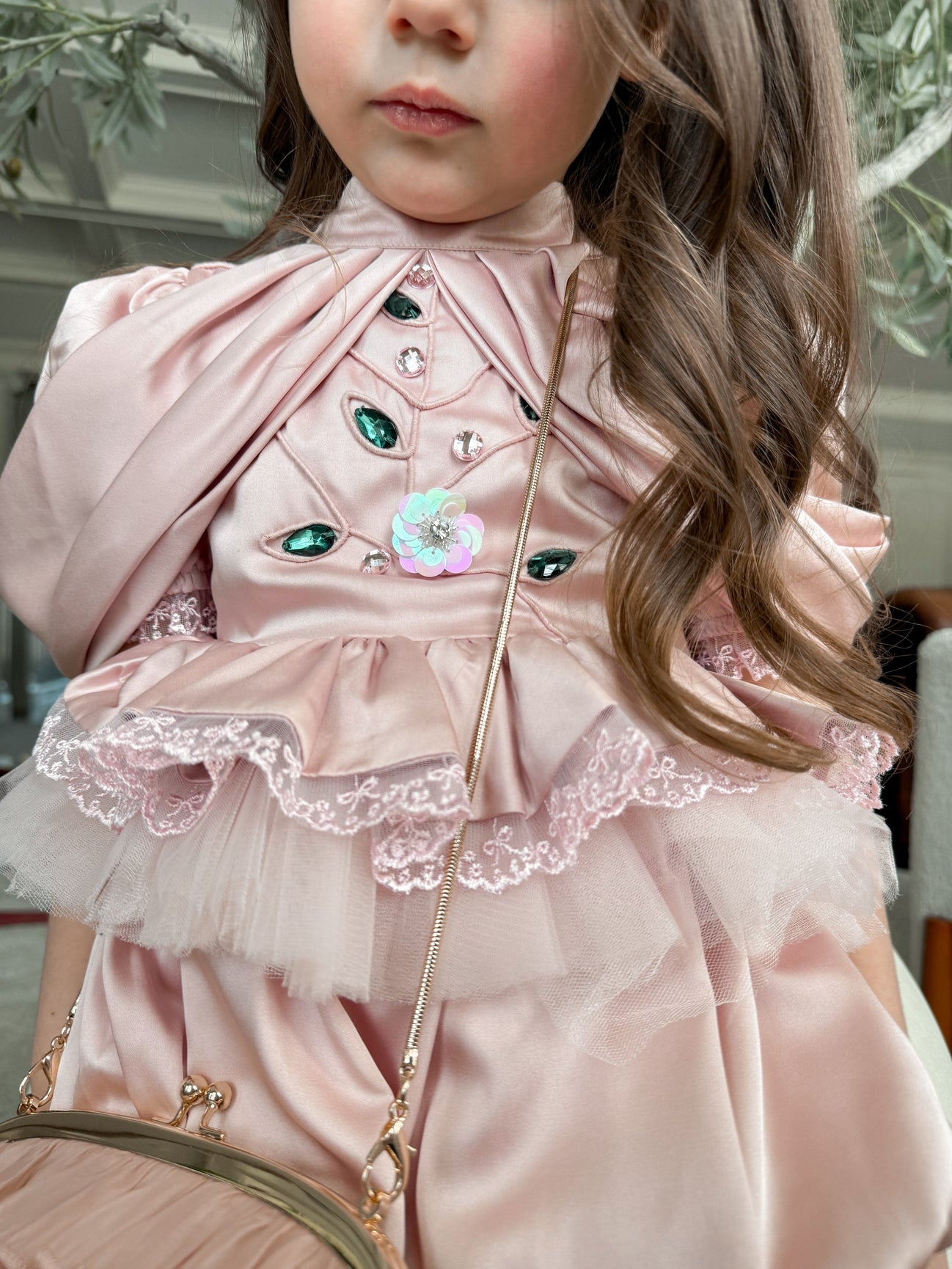 Girl | Satin Ballerina Romper | Pink