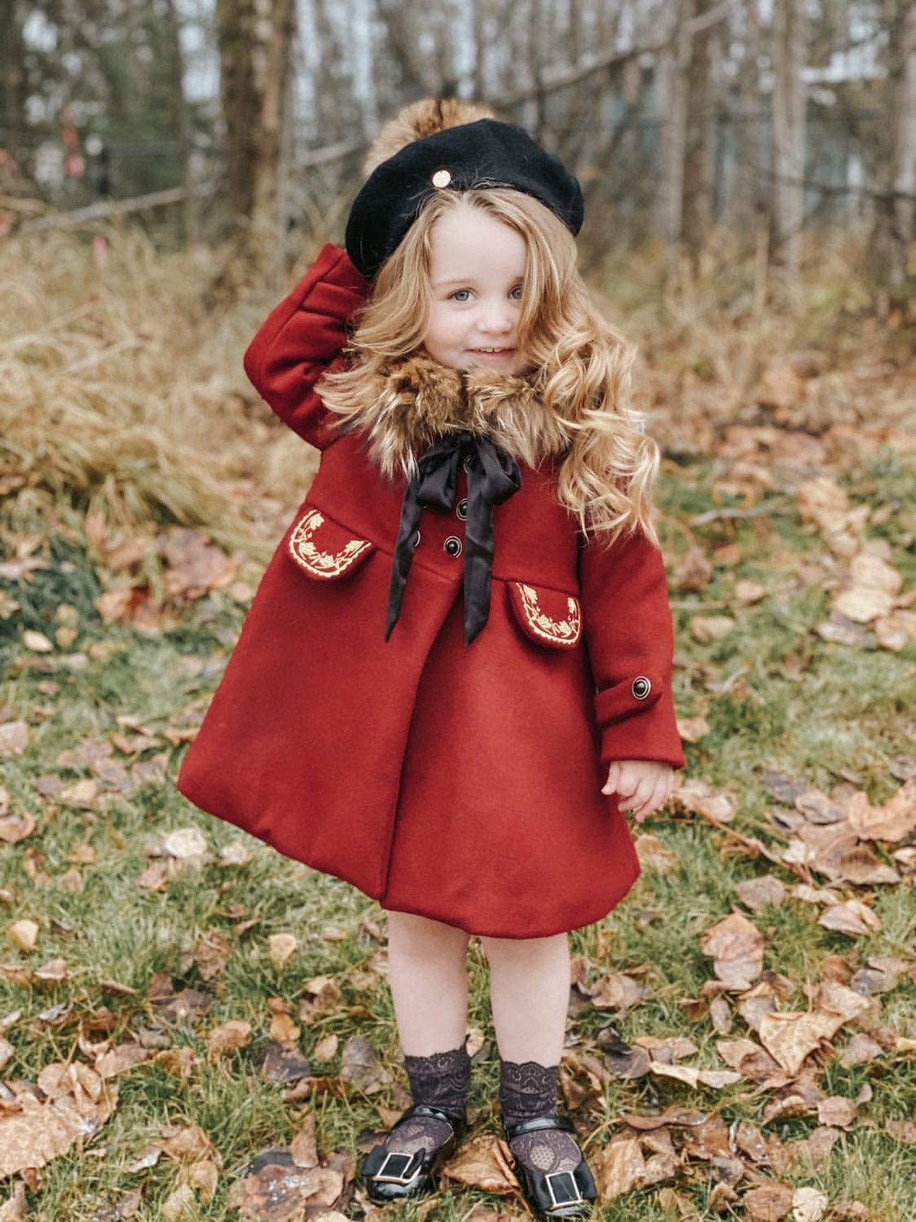 Girl | The Empress Garnet Wool Coat | Red