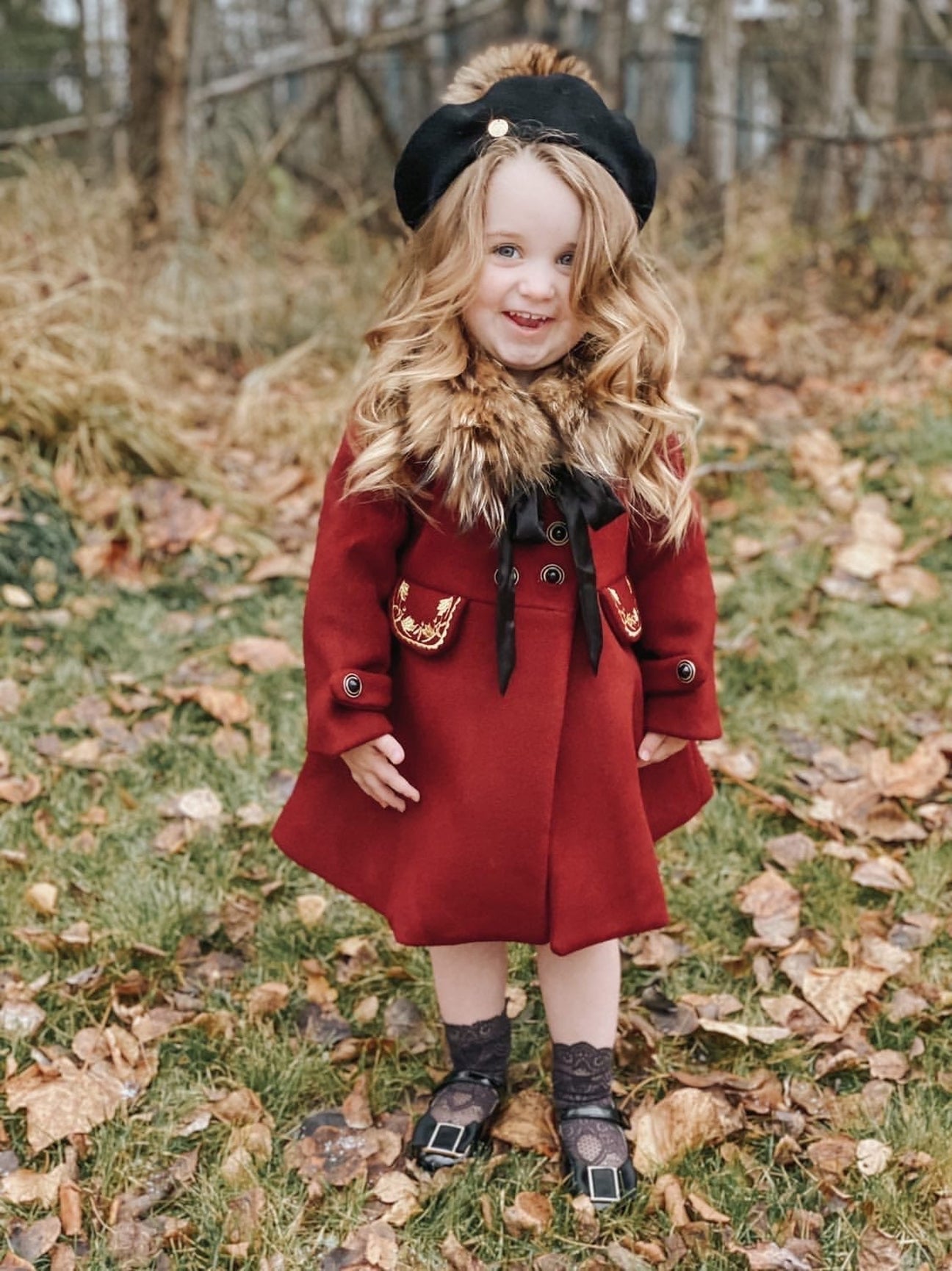 Girl | The Empress Garnet Wool Coat | Red