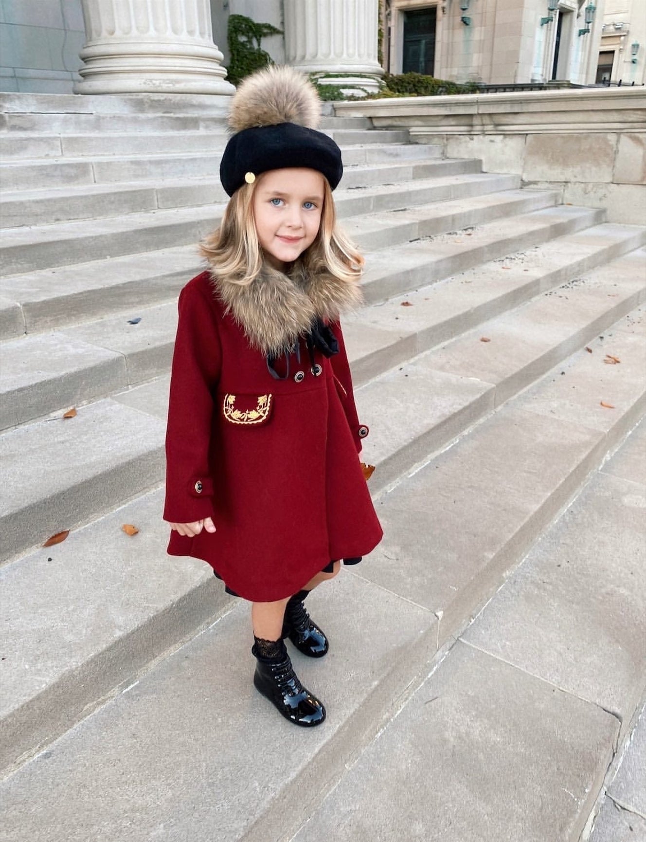 Girl | The Empress Garnet Wool Coat | Red