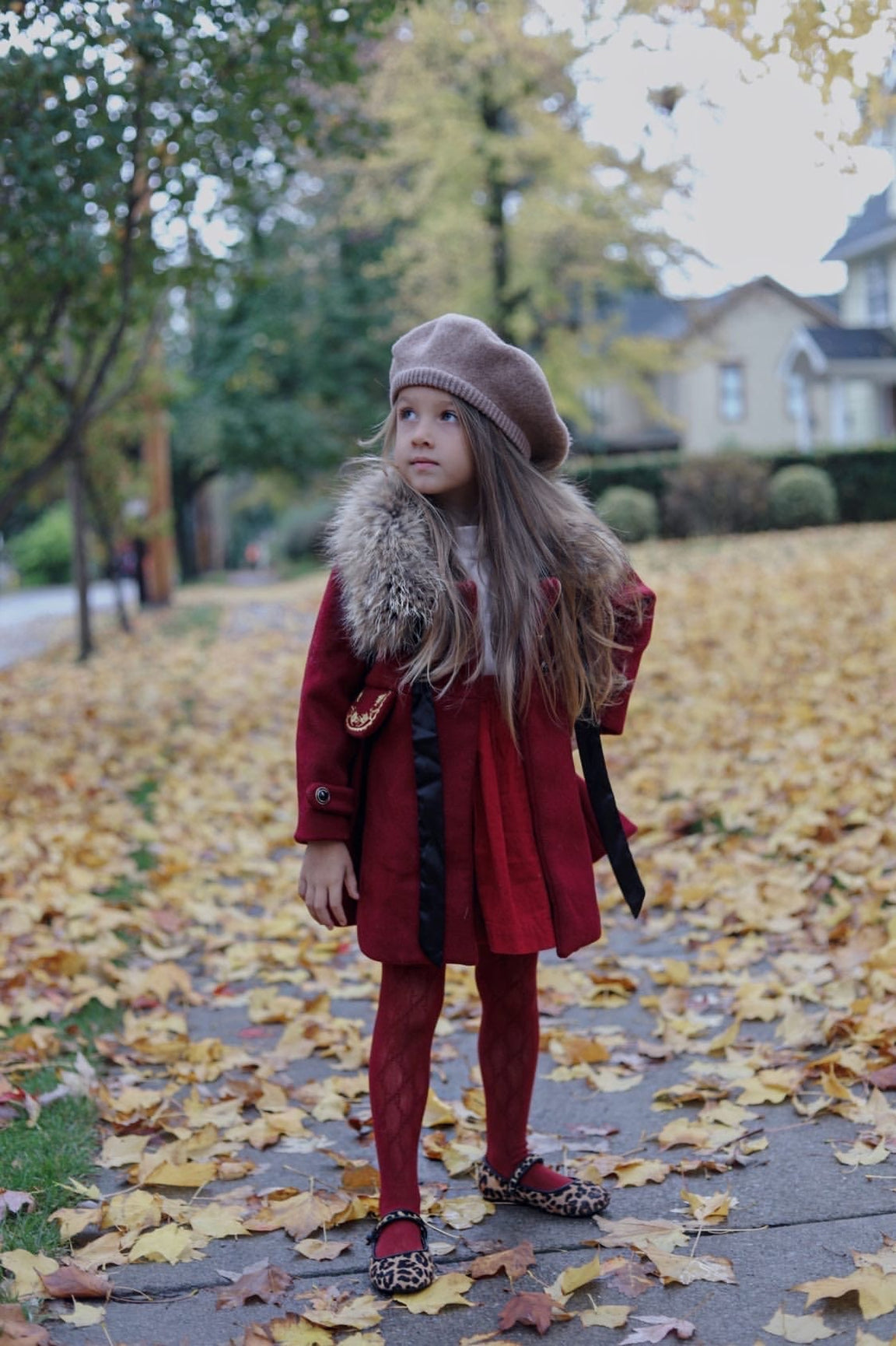 Girl | The Empress Garnet Wool Coat | Red