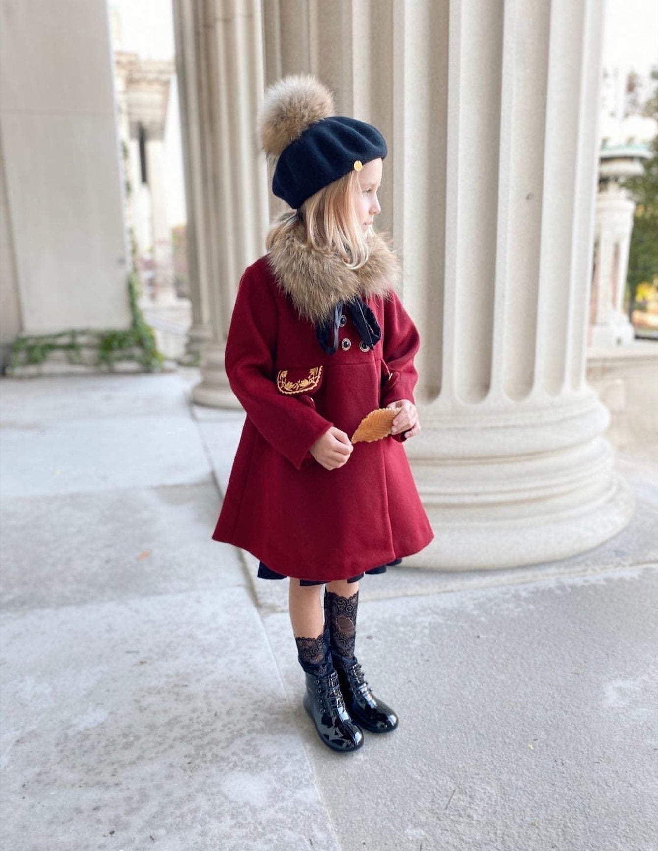 Girl | The Empress Garnet Wool Coat | Red
