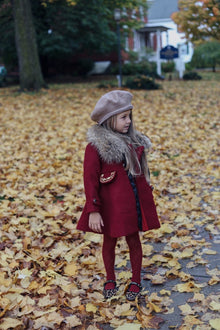 Girl | The Empress Garnet Wool Coat | Red