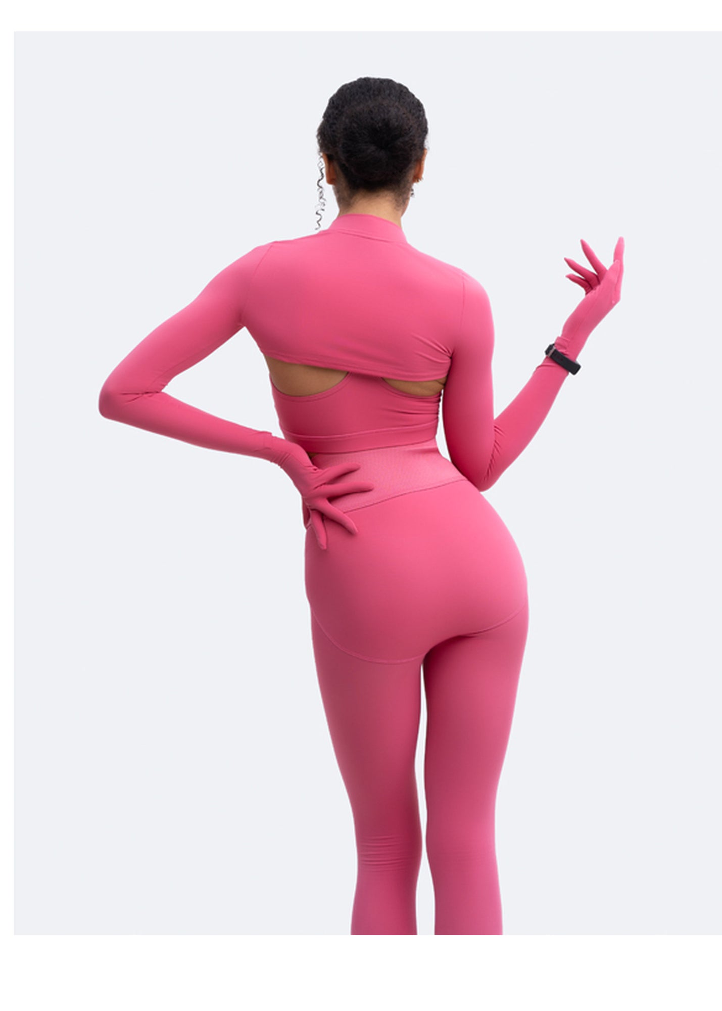 Glove Sleeve Crop Top | Pink