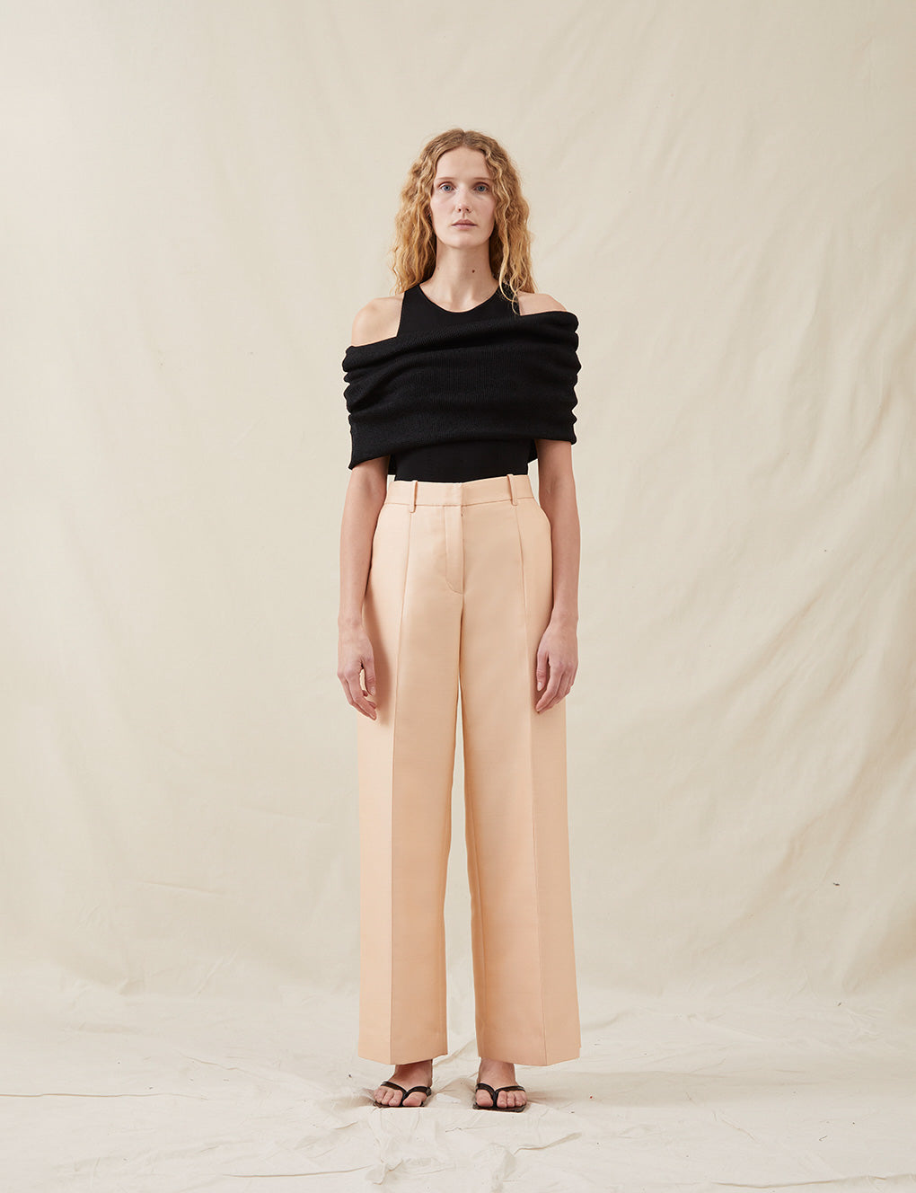 Womens | The Tailored Trousers In Lucent Wool | Blush