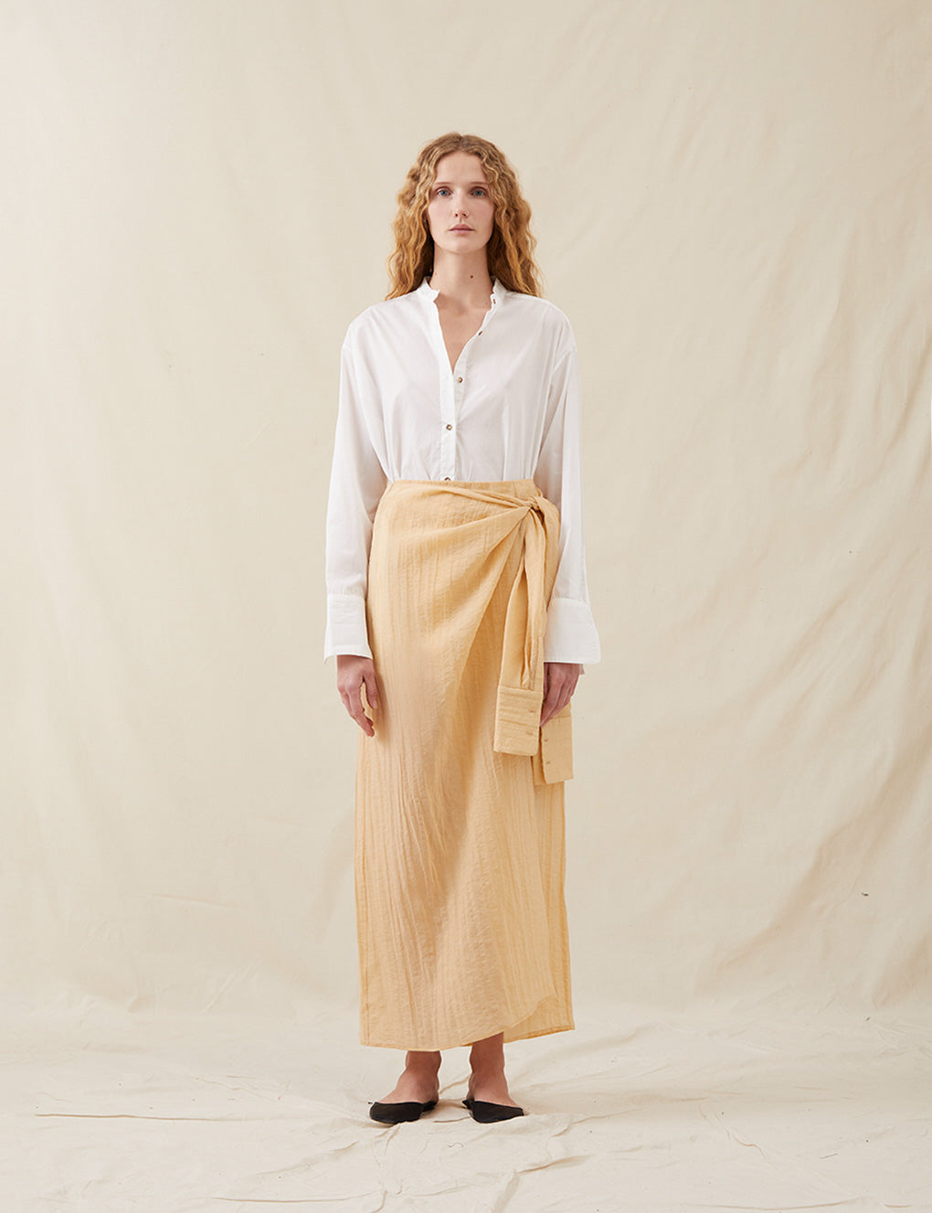 Womens | The Simona Sarong Skirt | Washed Apricot