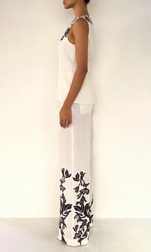 Hemant And Nandita | Aahi Linen Cotton Vest | Black/White