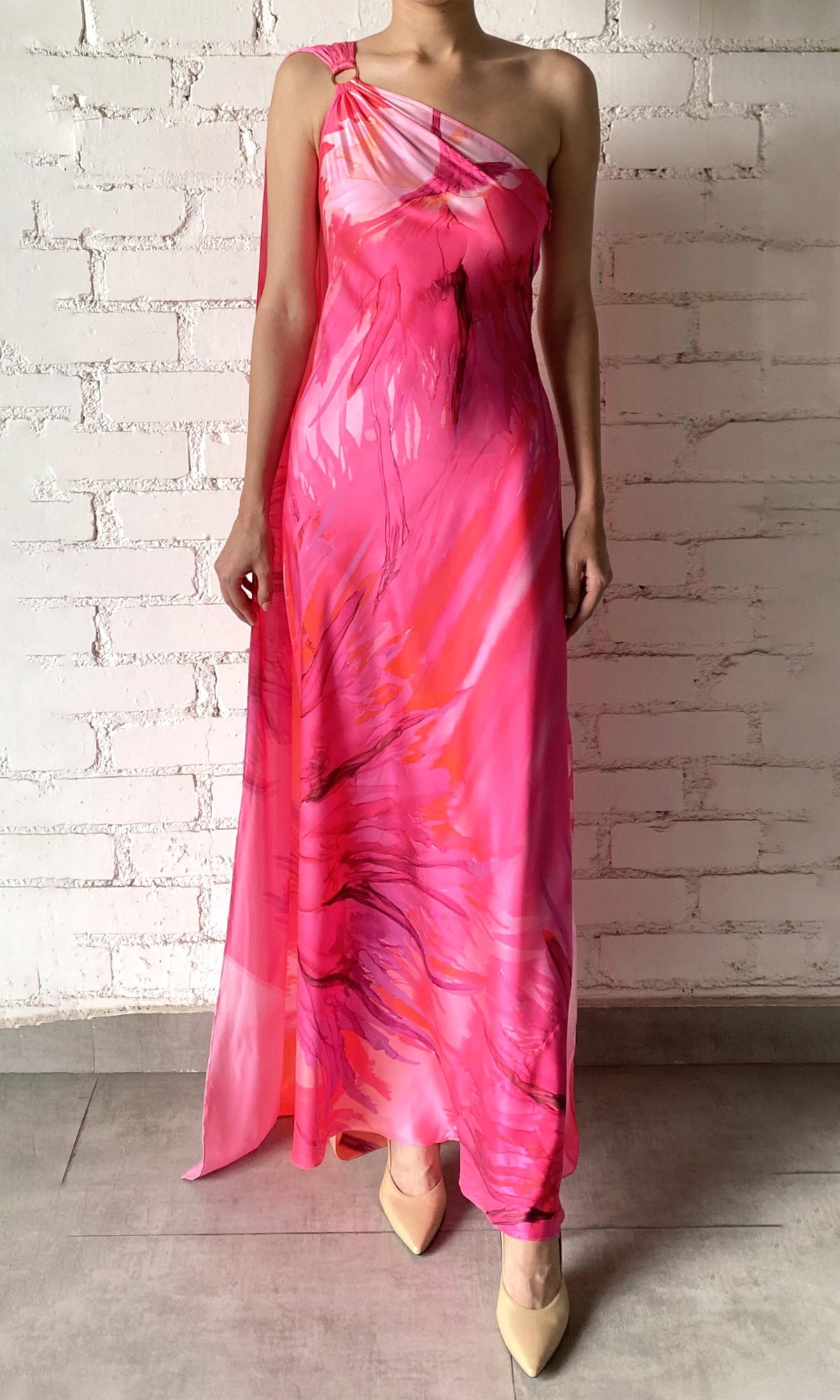 Womens | Abira Poly Satin Lycra Long Dress | Multicolor
